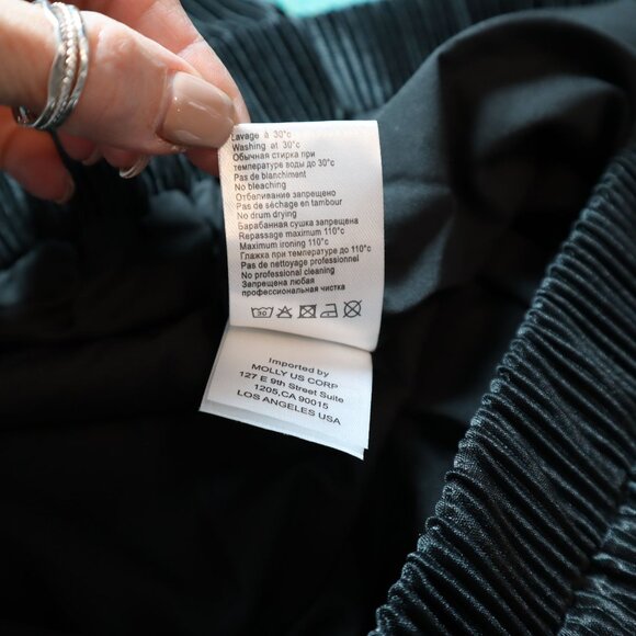 Molly Bracken Le Soir Amelie Pants Womens L Black Minimalist Mod Avant-Garde NWT - Picture 5 of 9